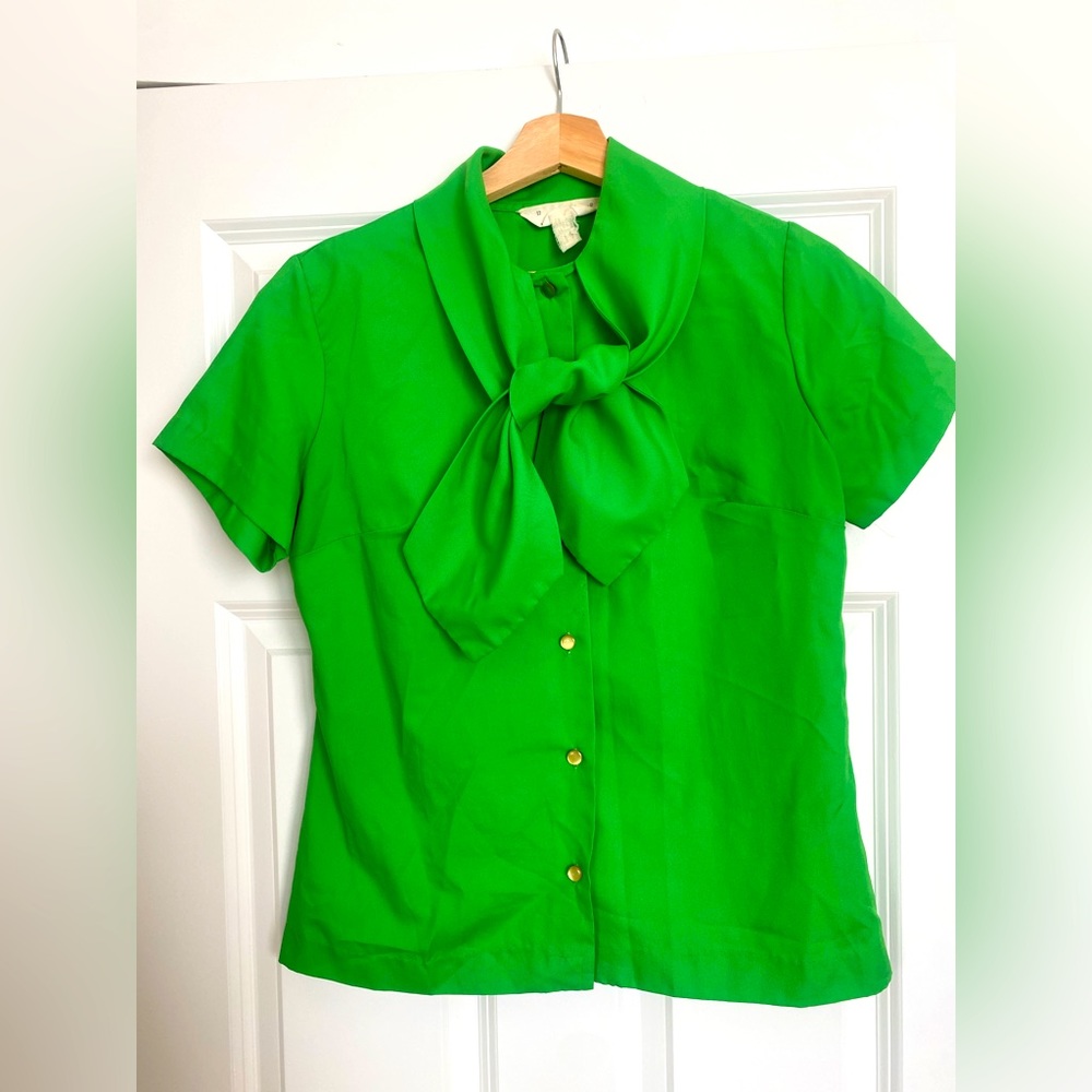 Green, vintage, Judy Bond blouse